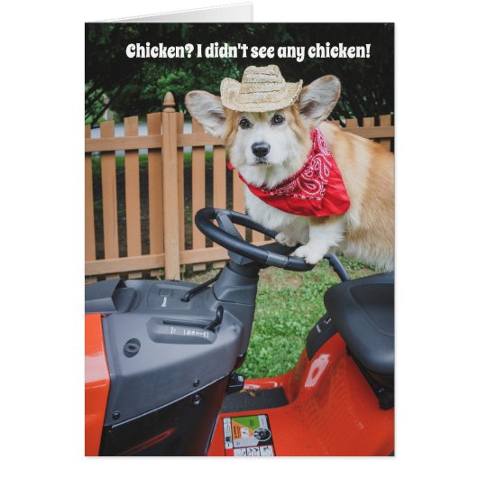 Farmer Corgi Birthday Card (Front)