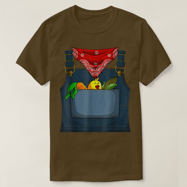 Farmer Costume Halloween Simple Cute Farm Women Me T-Shirt (Design Front)