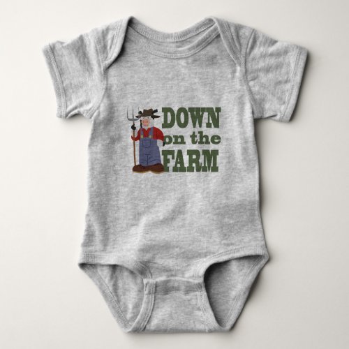 Farmer Cow Baby Bodysuit