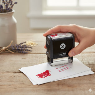 Farmer ﻿Cow Silhouette Return Address  Self-inking Stamp
