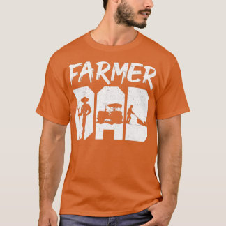 Farmer Dad Farming Fathers Day Tractor  T-Shirt