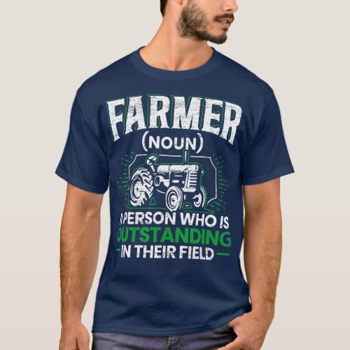 Farmer Definition Funny Tractor Rider Farming Dad  T_Shirt