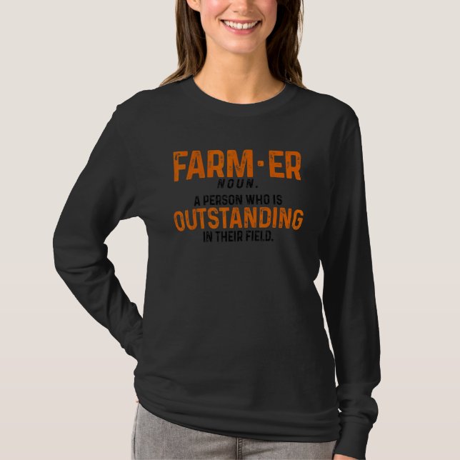 Farmer Definition Noun Farmer Agriculture Tractor  T-Shirt (Front)