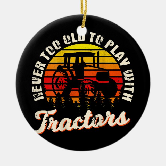 Farmer Design On Back Of Clothing Farming  Ceramic Ornament (Front)