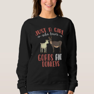 Farmer Donkey Farm Animal Girls Animal Women Goat Sweatshirt