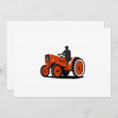 Farmer Driving Vintage Tractor Retro (Front/Back)