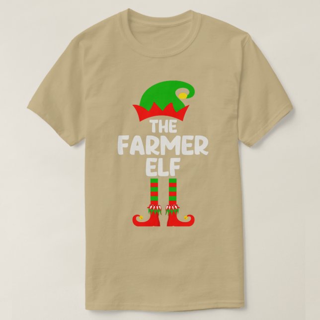 Farmer Elf Matching Family Group Christmas Party P T-Shirt (Design Front)