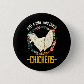 Farmer Farm Animal Chicken Lover Poultry Chicken Button