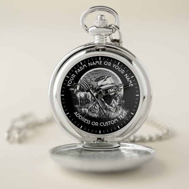 Farmer Farm Owner Agriculturer With A Deer Pocket Watch (Inside)
