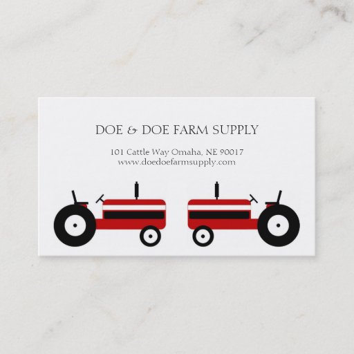 Customizable Farmer Farm Supply Agriculture Red Tractor Business Card