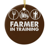 Farmer Farm Tractor Farming Agriculture Farmer In Ceramic Ornament