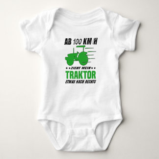Farmer Farmer Tractor Tractor Funny Saying Baby Bodysuit