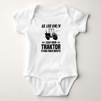 Farmer Farmer Tractor Tractor Funny Saying Baby Bodysuit