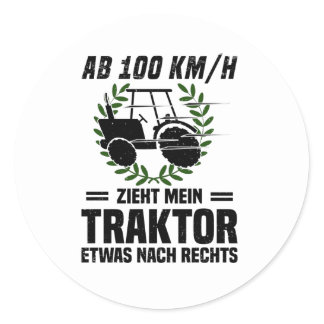 Farmer Farmer Tractor Tractor Funny Saying Classic Round Sticker