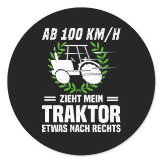 Farmer Farmer Tractor Tractor Funny Saying Classic Round Sticker