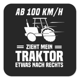 Farmer Farmer Tractor Tractor Funny Saying Square Sticker