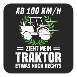Farmer Farmer Tractor Tractor Funny Saying Square Sticker