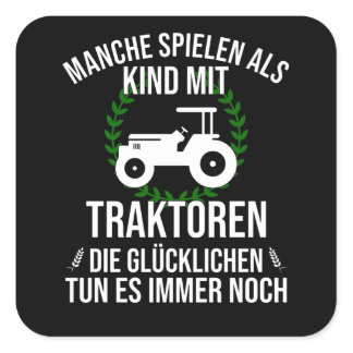 Farmer Farmer Tractor Tractor Happy Childhood Square Sticker