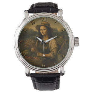 Farmer Funny Mona Lisa Farming Gift Watch