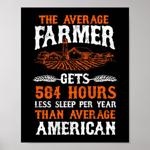 Farmer Gets 584 Hours Less Sleep Life Agriculture Poster