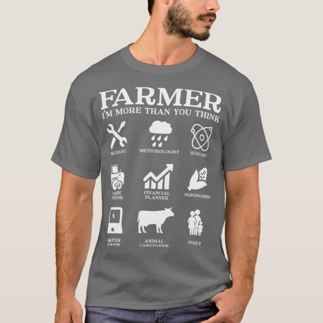 Farmer Gift Idea Farming Agriculture Patriotic T-Shirt (Front)