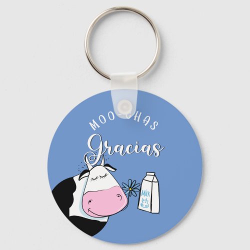 farmer gift Muchas gracias moo  Keychain