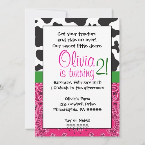 Farmer Girl Inspired Birthday Invitation