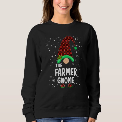 Farmer Gnome Buffalo Plaid Matching Family Christm Sweatshirt