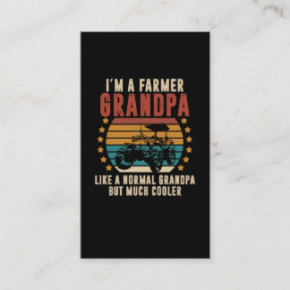 Farmer Grandpa Retro Tractor Granddad Farm Business Card