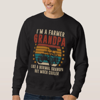 Farmer Grandpa Retro Tractor Granddad Farm Sweatshirt