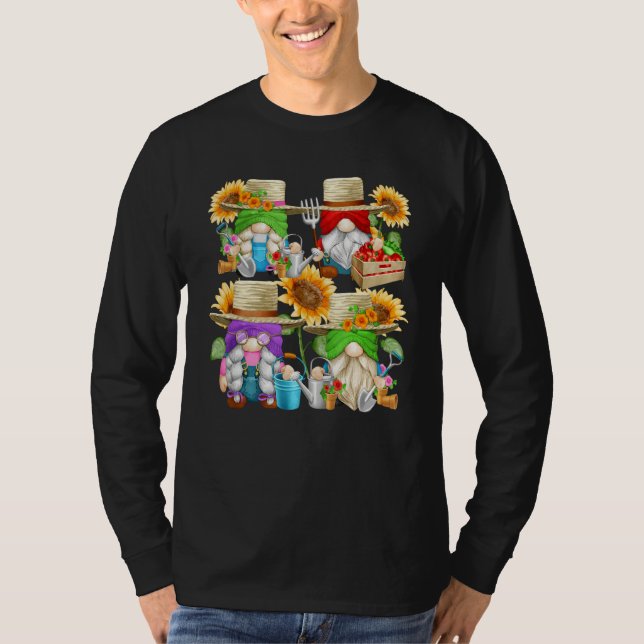 Farmer Graphic For Sunflower Mom And Summer Garden T-Shirt (Front)