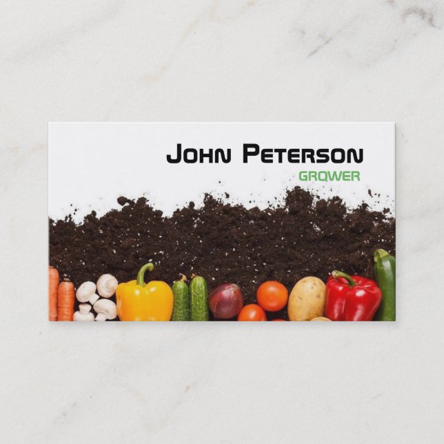 Farmer Grower Farming Agriculture Village Business Card (Front)