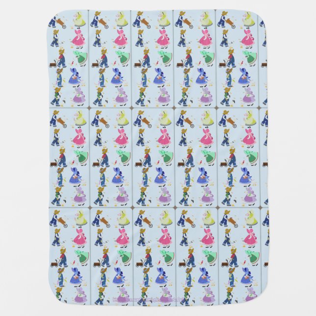 "Farmer in the Dell" Swaddle Blanket (Front)