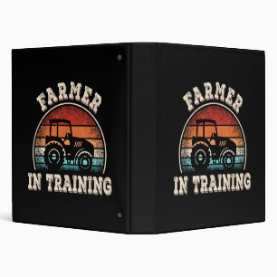 Farmer in Training Tractor Funny Farming Boys Girl 3 Ring Binder