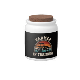 Farmer in Training Tractor Funny Farming Boys Girl Candy Jar