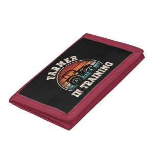 Farmer in Training Tractor Funny Farming Boys Girl Tri-fold Wallet
