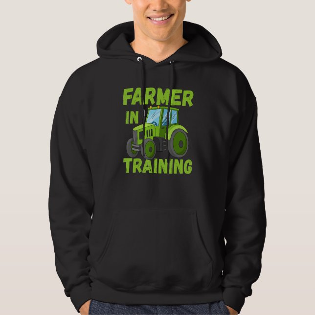 Farmer In Training Tractors Driver Strongman Costu Hoodie (Front)