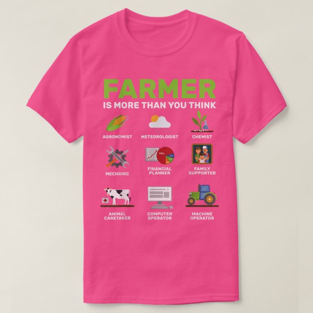 Farmer is more than you think, farm wife dad gifts T-Shirt (Design Front)