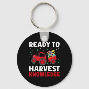 Farmer Kids Back To School Teacher Farming Tractor Keychain