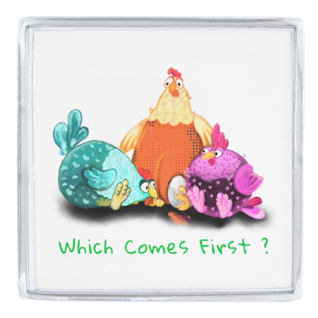 Farmer Lapel Pin Chicken Waiting Egg To Hatch Farm (Front)