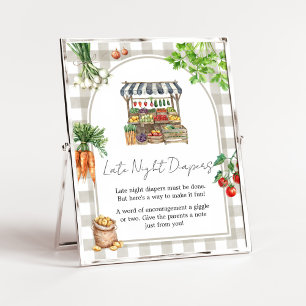 Farmer Locally Grown Shower Late Night Diaper Sign