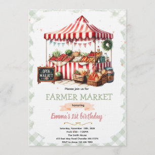 Farmer market birthday invitation
