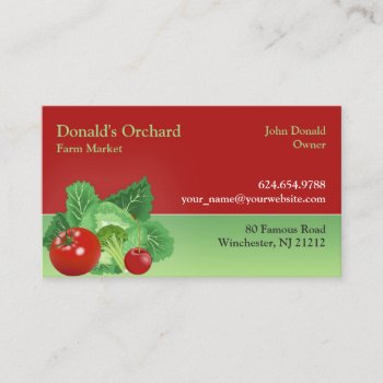 Farmer Market Grocery Business Card by all_items at Zazzle