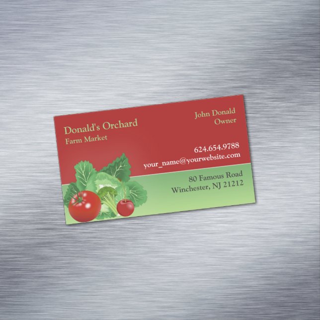 Farmer Market Grocery Business Card Magnet (In Situ)
