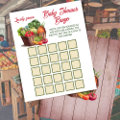 Farmer Market Locally Grown Baby Shower Bingo Game | Zazzle