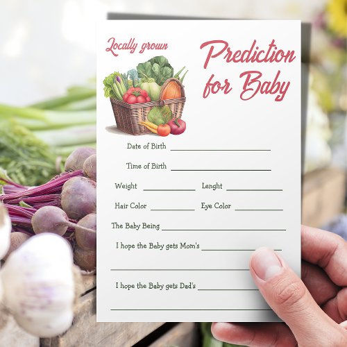 Farmer Market Locally Grown Baby Shower Funny Game