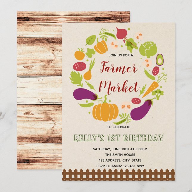 Farmer market party invitation (Front/Back)