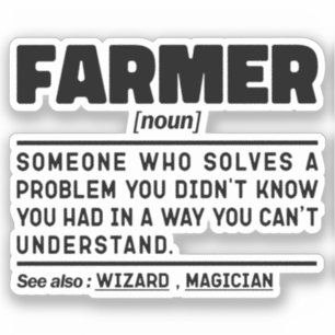 Farmer Noun Definition Cool Farming Lover Matching Sticker