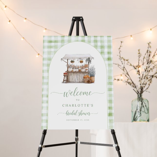 Farmer Off the Market Bridal Shower Welcome Foam Board (In Situ (Stand))