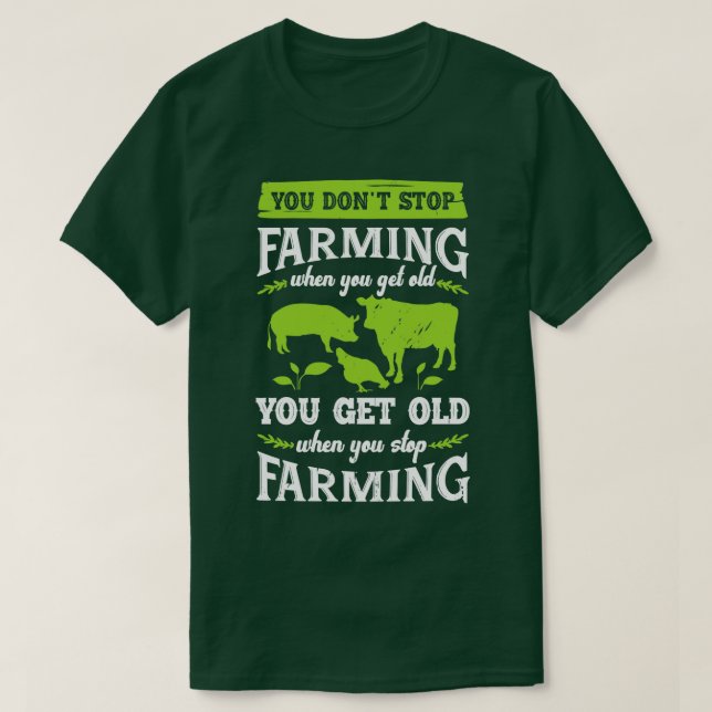 Farmer Old Woman Man Farming Grandma Grandpa Gift  T-Shirt (Design Front)